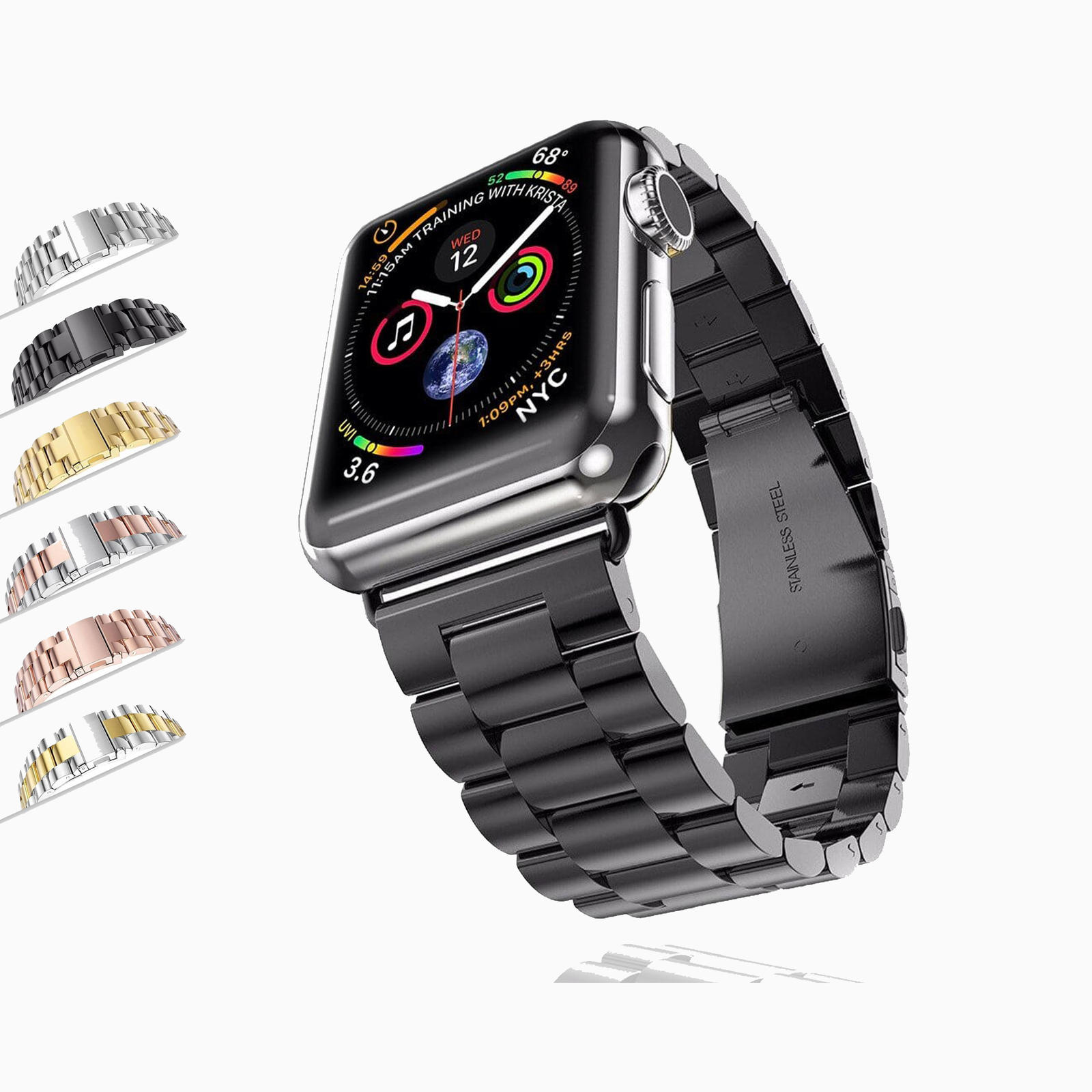 Untitled-8.png A Series 8 7 6 5 4 3 Band, Stainless Steel Sports Link Strap - Image 1